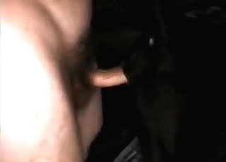 Black dog gets raped by a dude