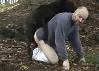 Dude fucked by his dog from behind