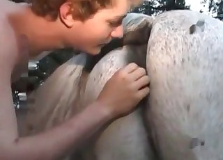 Extreme pussy eating for a big beast