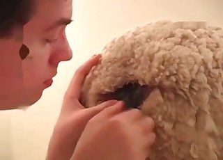 Licking tight anal hole of my awesome dog