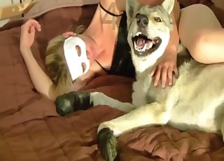 Submissive babe likes dog play bestiality XXX