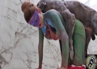 Good-looking lady gets fucked by a horny dog