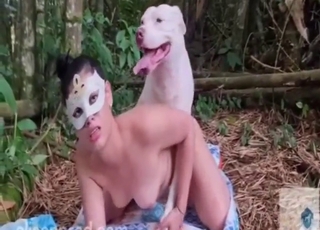 Crazy zoophile porn with a dog-loving hottie