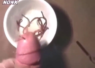 Bestiality sex shows worms crawling IN his dick