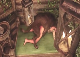 Bestiality sex with a big-breasted brunette here