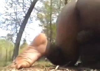 Dude fucks a dog into the ground with his dick