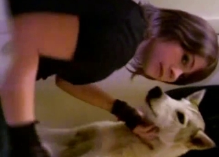 Sweet bestiality sex action with a cute animal