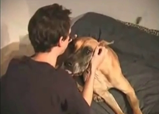 Doggy and a hot chick fall in bestial love