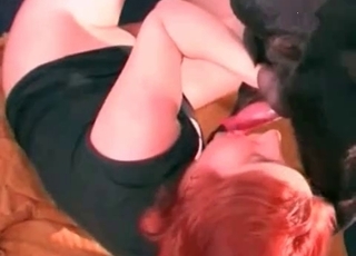 Black doggy nicely sucked by an awesome redhead