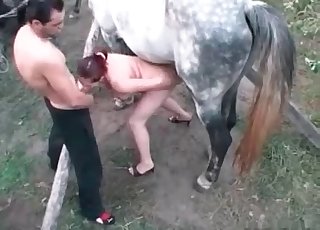 Latina with red hair is definitely enjoying the penis of this stallion