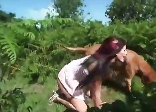 Naked zoophile is having sexual fun with a puppy