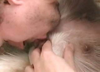 Zoophile is giving some asshole licking fun to a pet