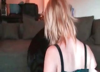 Con chó đen bẩn thỉu trong phòng ngủ