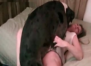 Her labia fucked by a big dog