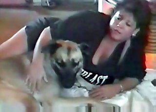Fatty slut trains her doggy