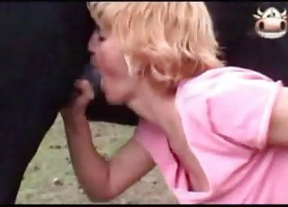 Redhead tastes some pony jizz
