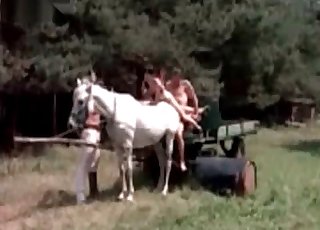 परिवार और उनका विशाल घोड़ा