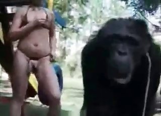 Busty zoophile and her beast