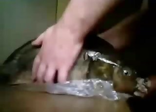 Dude face-fucking a goddamn fish