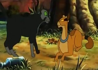 Two sexy cats are fucking hard in cartoon